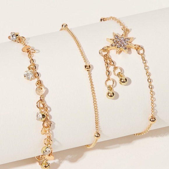 ‼️2 for $15‼️🔥 ✨Gold 3 Layer Bracelets/Anklets✨ - Picture 2 of 3